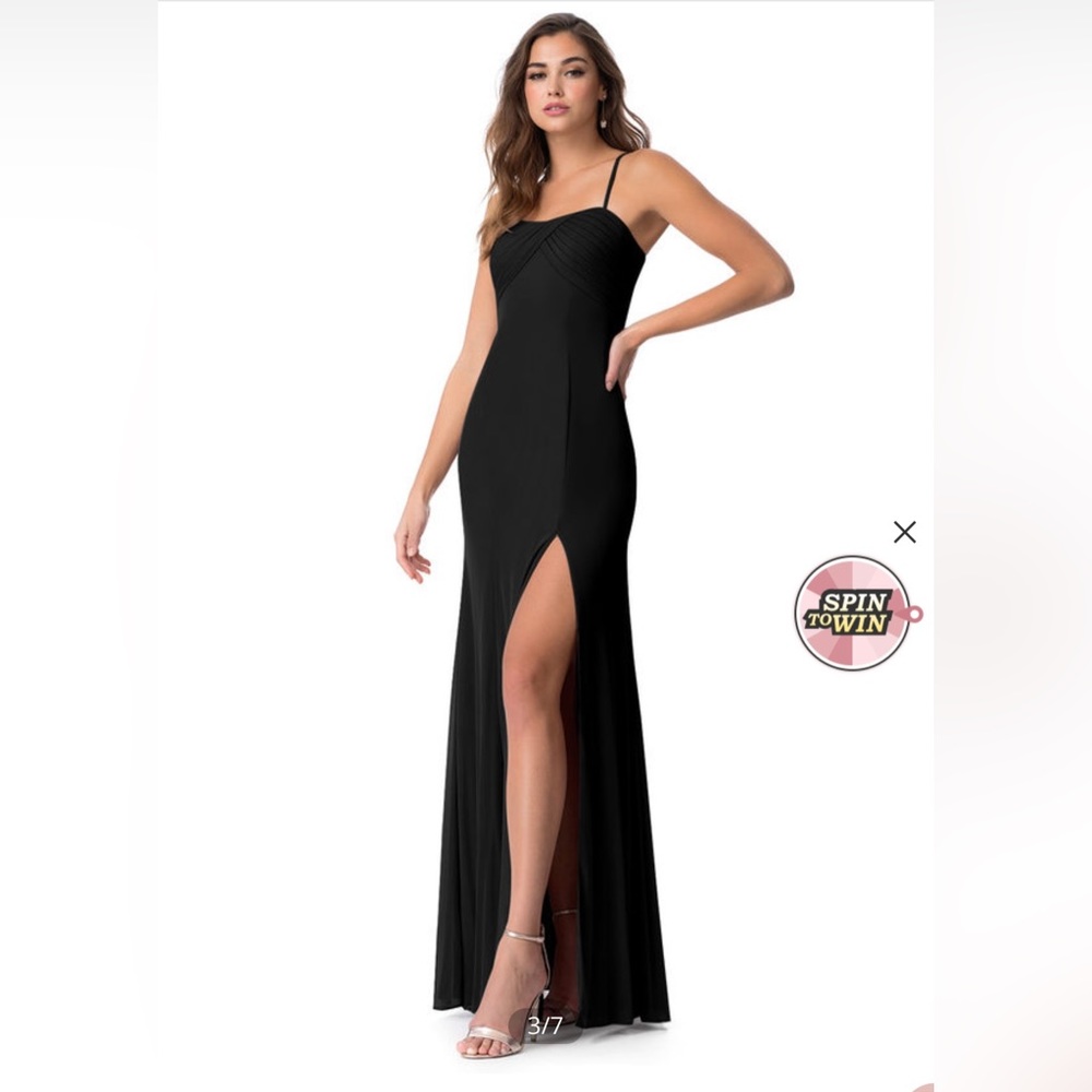 Azazie “Prim” Black Floor Length Bridesmaid Dress